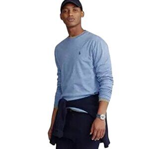 NWT POLO RALPH LAUREN LONG SLEEVE BLUE PREMIUM 100% COTTON CLASSIC SPORTY MEDIUM